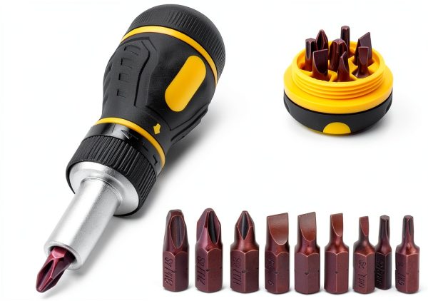 Yakamoz 9 in 1 Ratchet Screwdriver – Steel Tool with Bit Case-1