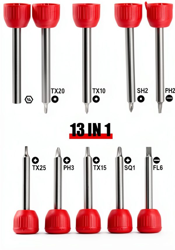 13-in-1 Ratcheting Screwdriver Brass hunter Multi-Bit Driver with-2