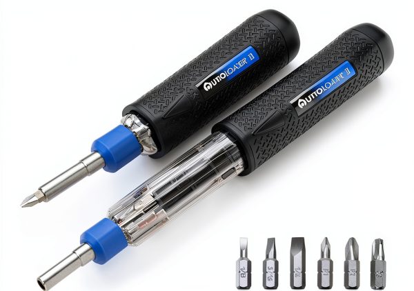 Screwdriver Autoloader Multi-Bit Driver Magnetic Handle Black/Blue-0