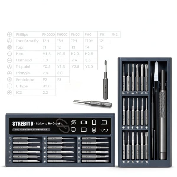 STREBITO Small Screwdriver Set 39-in-1 Precision Kit with S2 Steel-1